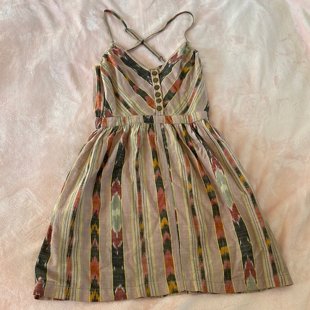 Ecote Pink and‎ Yellow Spaghetti Strap Sundress